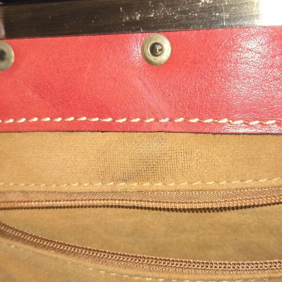 Patricia Nash Ferrara Rust Red 100% Leather Frame Satchel Handbag 14.75"X7.5"X3" - Picture 12 of 14